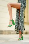 Kadın Blanca Tek Bant Ayakkabı - Yeşil Deri