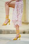 Kadın Gladis Mat Deri Topuklu Ayakkabı   Bil - Sarı