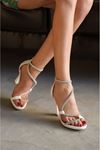 Kadın Dakota Taşlı Topuklu Ayakkabı - Beyaz