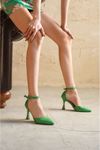 Kadın Denise Topuklu Ayakkabı - Yeşil Deri