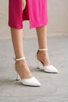 Kadın Fiona Taşlı Topuklu Ayakkabı - Beyaz