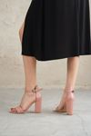 Kadın Perion Tek Bant Topuklu Ayakkabı - Pembe Deri