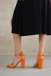 Kadın Perion Tek Bant Topuklu Ayakkabı - Turuncu