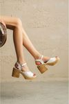Kadın Koledo Kalın Topuklu Ayakkabı - Beyaz