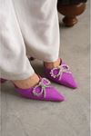 Kadın Alessi Taşlı Topuklu Ayakkabı - MAT-MOR