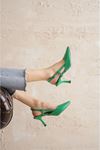 Kadın Erica Topuklu Ayakkabı - Yeşil Deri
