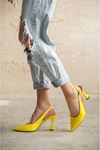 Kadın Paula İnce Topuklu Ayakkabı - Sarı-Rugan