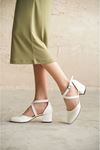Kadın Albe  Hafif Topuklu Ayakkabı - Beyaz