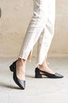Kadın Zesa Kısa Topuklu Ayakkabı - siyah-deri