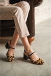 Kadın Gale Kısa Topuklu Ayakkabı - Leopar