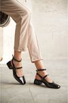 Kadın Kelvin Kısa Topuklu Rugan Ayakkabı - siyah-rugan