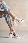 Kadın Dustin Platform Topuklu Ayakkabı - Beyaz