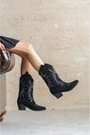 Kadın Castello Kovboy Çizme - Siyah
