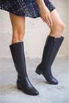 Kadın Rocco Kısa Topuklu Çizme - siyah-deri