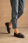 Kadın Roma Günlük Loafer Ayakkabı - siyah-deri
