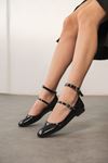Kadın Lavenzo Babet Ayakkabı - siyah-rugan