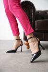 Kadın Motta İnce Topuklu Ayakkabı - siyah-rugan