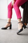 Kadın Penida Platform Topuklu Ayakkabı - siyah-deri