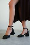 Kadın Penida Platform Topuklu Ayakkabı - siyah-deri