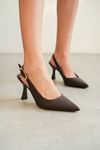 Kadın Ovis Sivri Topuklu Ayakkabı - Kahve