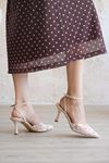 Kadın Beyrut Dantelli Topuklu Ayakkabı - Ten